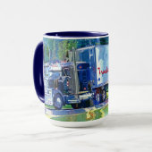 大きい装備の貨物トラックの飲むマグ マグカップ (正面左)
