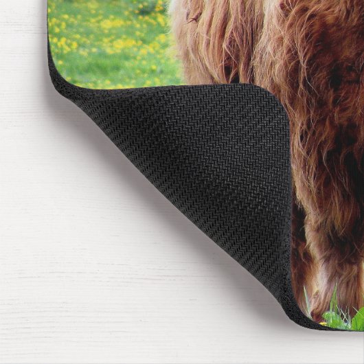 大きい角の美しい自然の景色の牛 マウスパッド (コーナー)