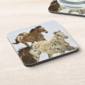 大きい角山、雪4で走っている馬 コースター (左側)