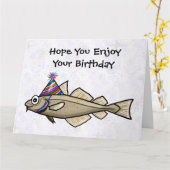 大きい誕生日のタラのおもしろいなバースデー・カード カード (黄色い花)