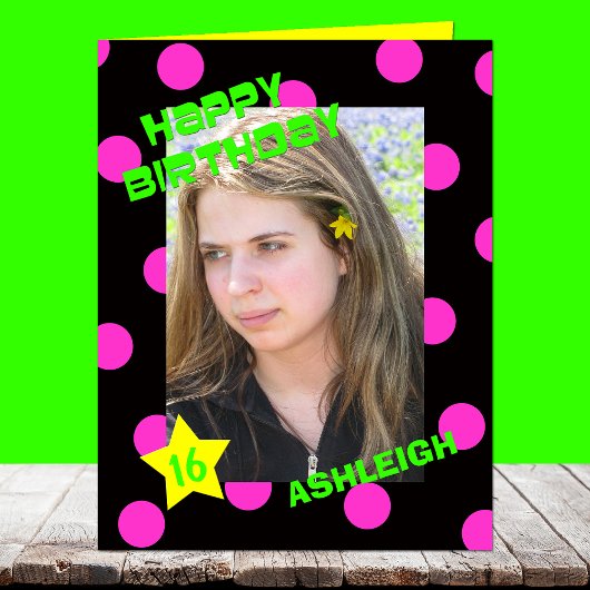 大きい誕生日カードまたは大きい画像(年齢と写真) カード