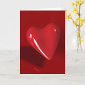 大きい赤いハートカード カード (黄色い花)