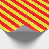 大きい赤くおよび黄色のストライプの包装紙 ラッピングペーパー (角)