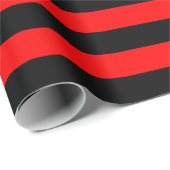 大きい赤くおよび黒いストライプの包装紙 ラッピングペーパー (ロールコーナー)