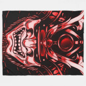 大きい赤くクラシックな鬼の武士のカスタム フリースブランケット (正面(横))