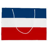 大きい赤く白くおよび青のギフトバッグ-光沢のある ラージペーパーバッグ (裏面)