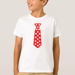 大きい赤と白の水玉模様のタイ。 おもしろいはArt.をぽんと鳴らします Tシャツ