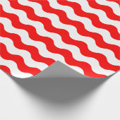 大きい赤と白の波の包装紙 ラッピングペーパー (角)