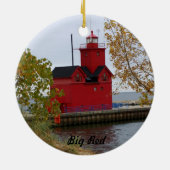 大きい赤、オランダミシガン州 セラミックオーナメント (裏面)