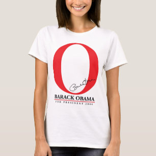 大きい赤O -大統領のためのバラック・オバマ Tシャツ