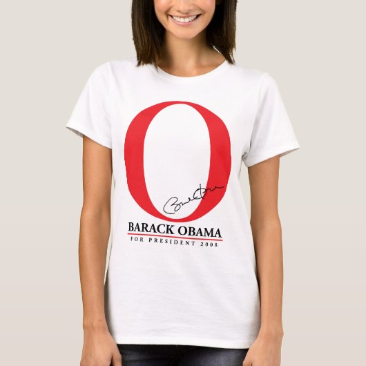 大きい赤O -大統領のためのバラック・オバマ Tシャツ (正面)