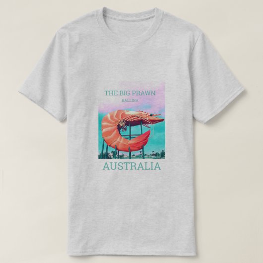 大きい車海老のおもしろいなオーストラリア旅行アイコン Tシャツ (デザイン正面)
