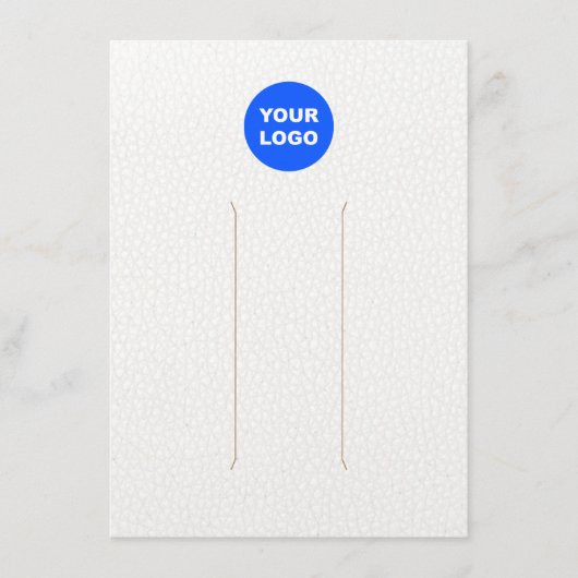 大きい追加ロゴホワイトレザーヘアクリップディスプレイ エンクロージャーカード (正面)