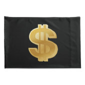 大きい金ドル記号の枕 枕カバー (裏面-右)