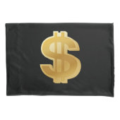 大きい金ドル記号の枕 枕カバー (正面左)