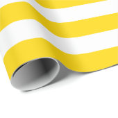 大きい金黄色および白のストライプ ラッピングペーパー (ロールコーナー)