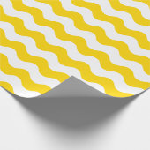 大きい金黄色および白の波の包装紙 ラッピングペーパー (角)