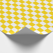 大きい金黄色および白の点検 ラッピングペーパー (角)