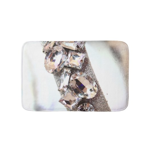 大きい銀製のラインストーン バスマット (正面)