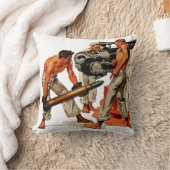 大きい銃に荷を積む船員の大きな塊 クッション (ブランケット)