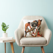 大きい銃に荷を積む船員の大きな塊 クッション (椅子)