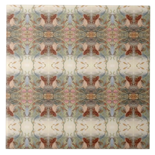 大きい鏡の視覚化された人魚 タイル (正面)