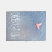 大きい飛んでいるなブタの夢 フリースブランケット (正面(横))