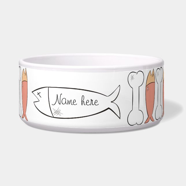 大きい魚および骨ボール- ボウル (正面)