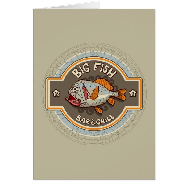 大きい魚のバー兼グリルポスター (正面)