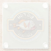 大きい魚のバー兼グリルポスター ガラスコースター (裏面)