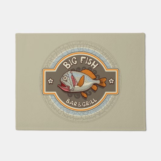 大きい魚のバー兼グリルポスター ドアマット (正面)