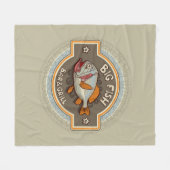 大きい魚のバー兼グリルポスター フリースブランケット (正面(横))