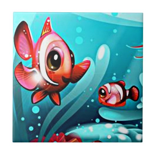 大きい魚の小さい魚のタイル タイル (正面)