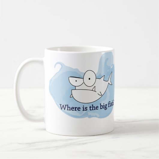 大きい魚はどこにありますか。 (マグ) コーヒーマグカップ (左)