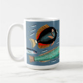 大きい魚は小さい魚を食べます コーヒーマグカップ (左)