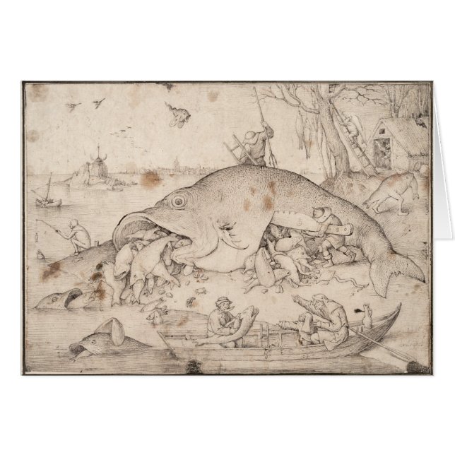 大きい魚はPieter Bruegelによって小さい魚を食べます (正面横)