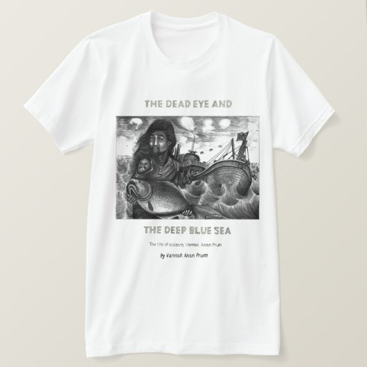 大きい魚を握るVannakの死んだ目のTシャツ Tシャツ (デザイン正面)