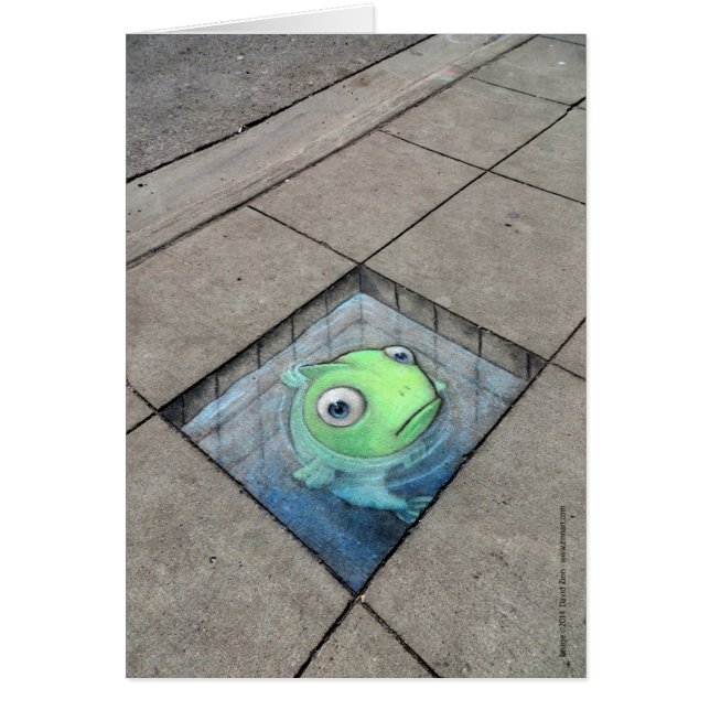 大きい魚、小さい歩道カード (正面)