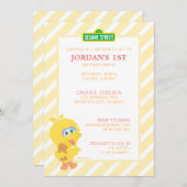 大きい鳥のベビーの誕生日 招待状 (正面/裏面)