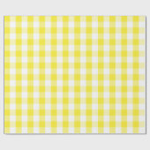 大きい黄色および白いギンガムの包装紙 ラッピングペーパー (フラット)