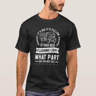 大きい黄色で赤い光が点滅しているBu Tシャツ