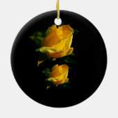 大きい黄色バラ セラミックオーナメント (裏面)