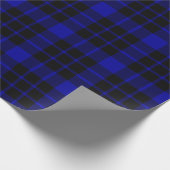 大きい黒くおよび青の格子縞の包装紙 ラッピングペーパー (角)