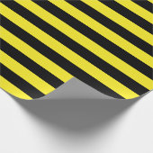 大きい黒くおよび黄色のストライプの包装紙 ラッピングペーパー (角)