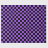 大きい黒と紫の小切手の折り返し紙 ラッピングペーパー (フラット)
