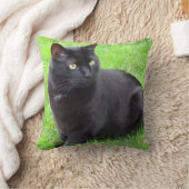 大きい黒猫の枕 クッション (ブランケット)