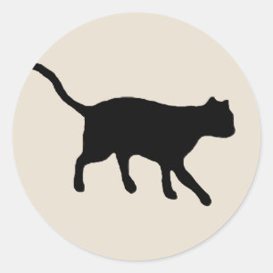 大きい黒猫 ラウンドシール