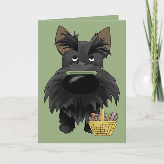 大きい鼻のスコッチテリアイースター シーズンカード (正面)