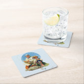 大きい1つをつかまえること スクエアペーパーコースター (インサイチュ)