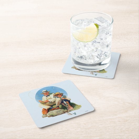 大きい1つをつかまえること スクエアペーパーコースター (インサイチュ)